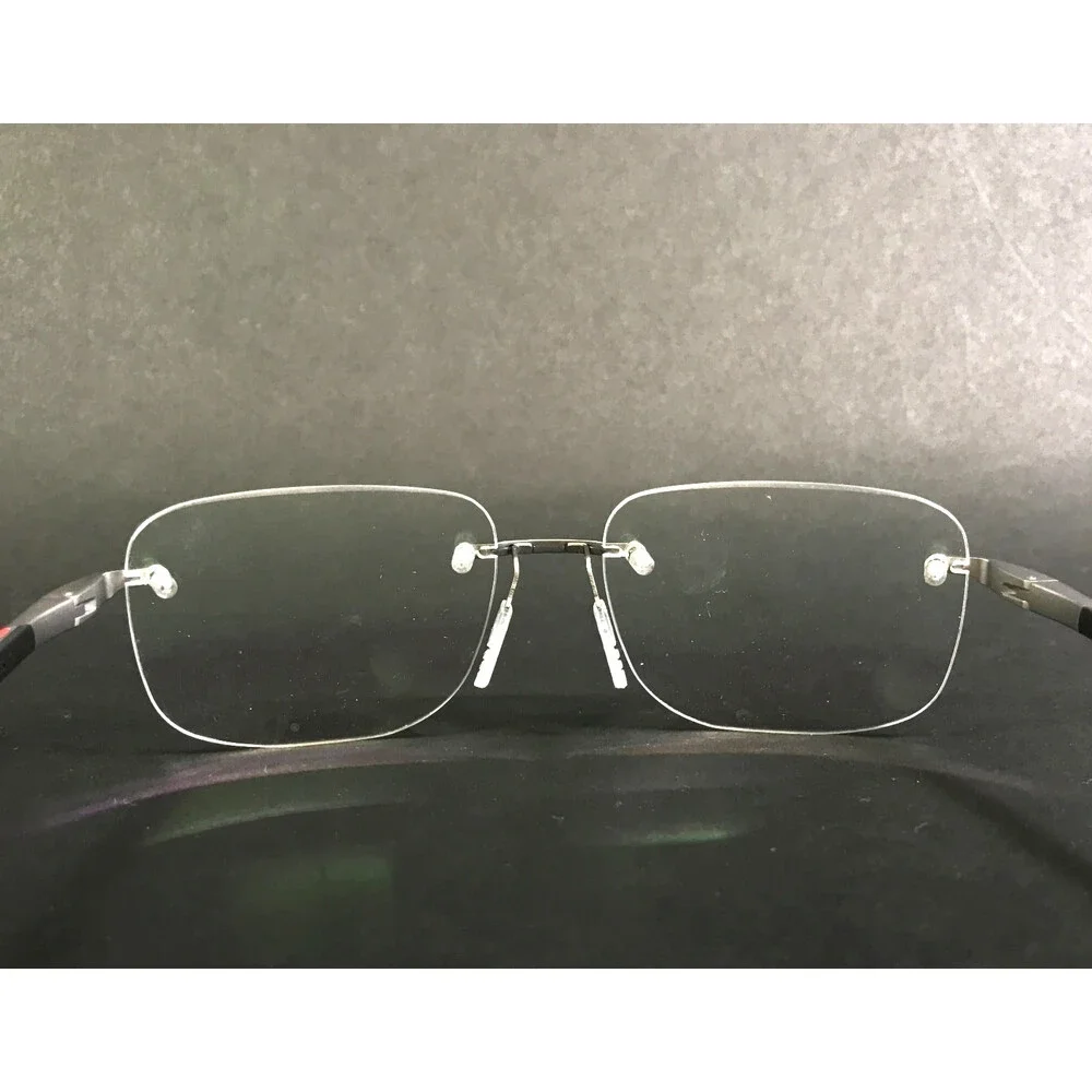 McLaren Eyeglasses Frames ML MS-85O05 C01 Ruthenium Red Rimless 55-17-145